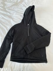 Cropped Black Puffer Hoodie