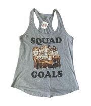 HOOTERS Squad Goals Gray Racerback Tank Top Sz M NEW