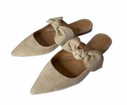 Bill Blass suede bow flats