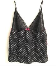 Apt. 9 polkadot & lace chemise teddy top XXL