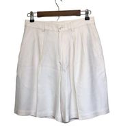 Vintage Tommy Bahama | 100% Silk Cream High Waisted 7" Golf Shorts | 10