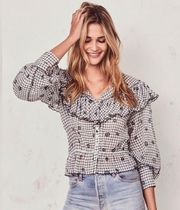 LoveShackFancy susanne blouse in windowpane