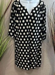 Luxology black/white polkadot shirt, dress size 14