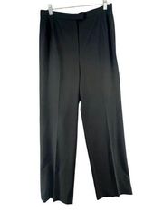 Lafayette 148 Pants Womens 10 Black Wool Blend High Rise Stretch Trousers