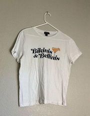 Wildfox Clean White Bikinis & Bellinis Please Keke Short Sleeve T Shirt M