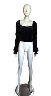 NWT Chelsea & Violet Black Velvet Crop Top