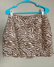 Zebra Brown Mini Skirt