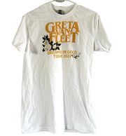 Greta Van Fleet Concert Tour T Shirt Crew Neck Dreams in Gold 2022 White Small