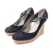 JUICY COUTURE suede Mary Jane wedges, size 9, made in Italy