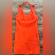 philosophy linen halter orange dress size 4