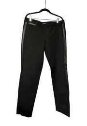 Banana Republic Black Faux‎ Leather Trim Sloan Fit Pants Size 12