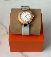 TORY BURCH Women’s White Leather Band Watch with Box