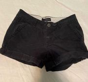 Shorts Womens Sz 4 BLACK MIDI TWILL Short Cuffed Flap Pockets