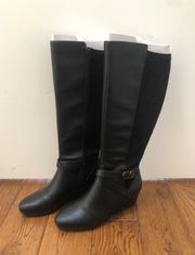 Gianni Bernini Memory Foam Tall Black Boots