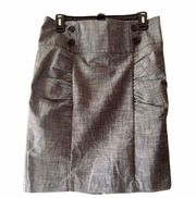 HeartSoul Pleated Pencil Skirt with Button Accent Heather Gray Junior’s US Sz 11