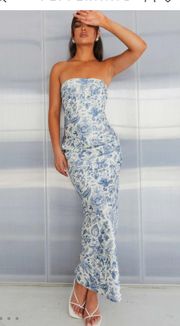 Floral Strapless Maxi Dress