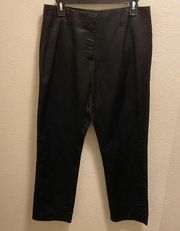 Dries Van Noten Black Satin Linen Blend Dress Pants Size 38 (S)