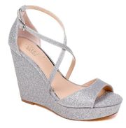 Jewel Badgley Mischka Avery Silver Wedges