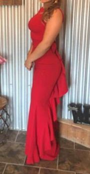 Red Backless Prom Dress