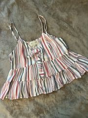 Stripe Tie Front Cami