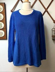 Lafayette 148 Blue Hemp Knit Pullover Sweater Medium