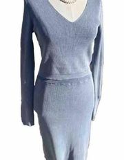 1960 Knit Skirt Set Blue Size Small