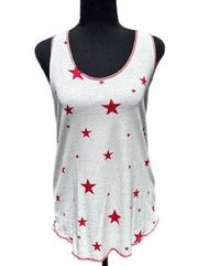 Oh My Stars Printed Tank Top- Ivory & Red