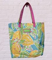 Lilly Pulitzer Estée Lauder Bag tropical lemon print tote bag medium