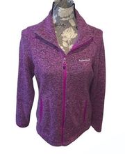 AVALANCHE Fuchsia Marled Knit Zip Up Jacket size medium