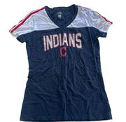 Campus Lifestyle MLB Shirt Womens X-Small Navy Blue Cleveland Indians Cotton