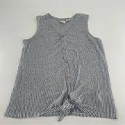 Rachel Zoe Striped Sleeveless Tie Front Button Down Top