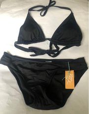 Black bikini top & bottom L