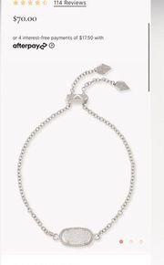 Kendra Scott  Elaina Silver Adjustable Chain Bracelet barely worn