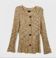 BCBGMAXAZRIA  Tan & Brown Chunky Knit Cardigan Sweater