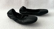 Vince Camuto Brindin Black Leather Square Toe Scrunch Back Heel Ballet Flat 6.5