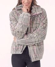 Splendid Plaid Faux Fur Bomber Jacket