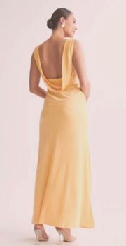 Yellow Dress With Cowl Back