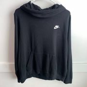 Nike  Black Wide Neck Pullover Hoodie