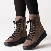 Paul Green Laurel Lace Up Brown Nubuck Leather Sneaker Boots Women’s Size 6 New