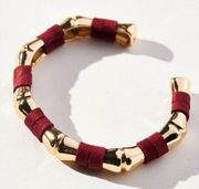 Anthropologie leather wrapped cuff bracelet