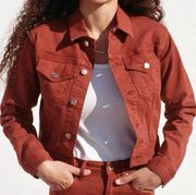 Everlane The Shrunken Denim Jacket Edition 01 Rust Red Size Small