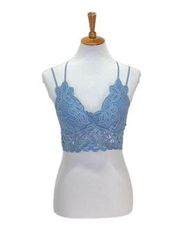 Anemone Lace Bralette Blue Size XXL Boho Festival Lace Coastal Festival Crop Top