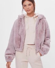 Pink Cropped Fur Coat 