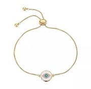 UNWRITTEN Gold Flash-Plated Cubic Zirconia Enamel
Evil Eye Adjustable Br…