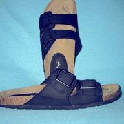 American Eagle  suede black adjustable strap and buckle sandals size 7