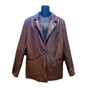 Princess Polly  Brown Oversized Leather Blazer