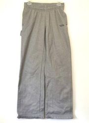 BOOMBAH Solid Heather Gray Elastic Waist Fleece Lined Sweats Sweatpants Small