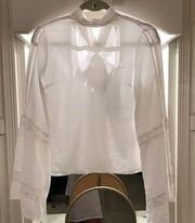 Neiman Marcus embroidered bell sleeved top