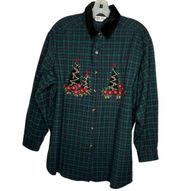 Vintage Victoria Jones Christmas Embroidered Shirt