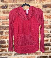No Boundaries Maroon Red Cowl Neck Pullover Knit Sweater Women's Size XXL